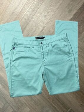 Devereux Pants Mens 36x34 Green Ford Pima Cotton Blend Slim Straight Casual Golf